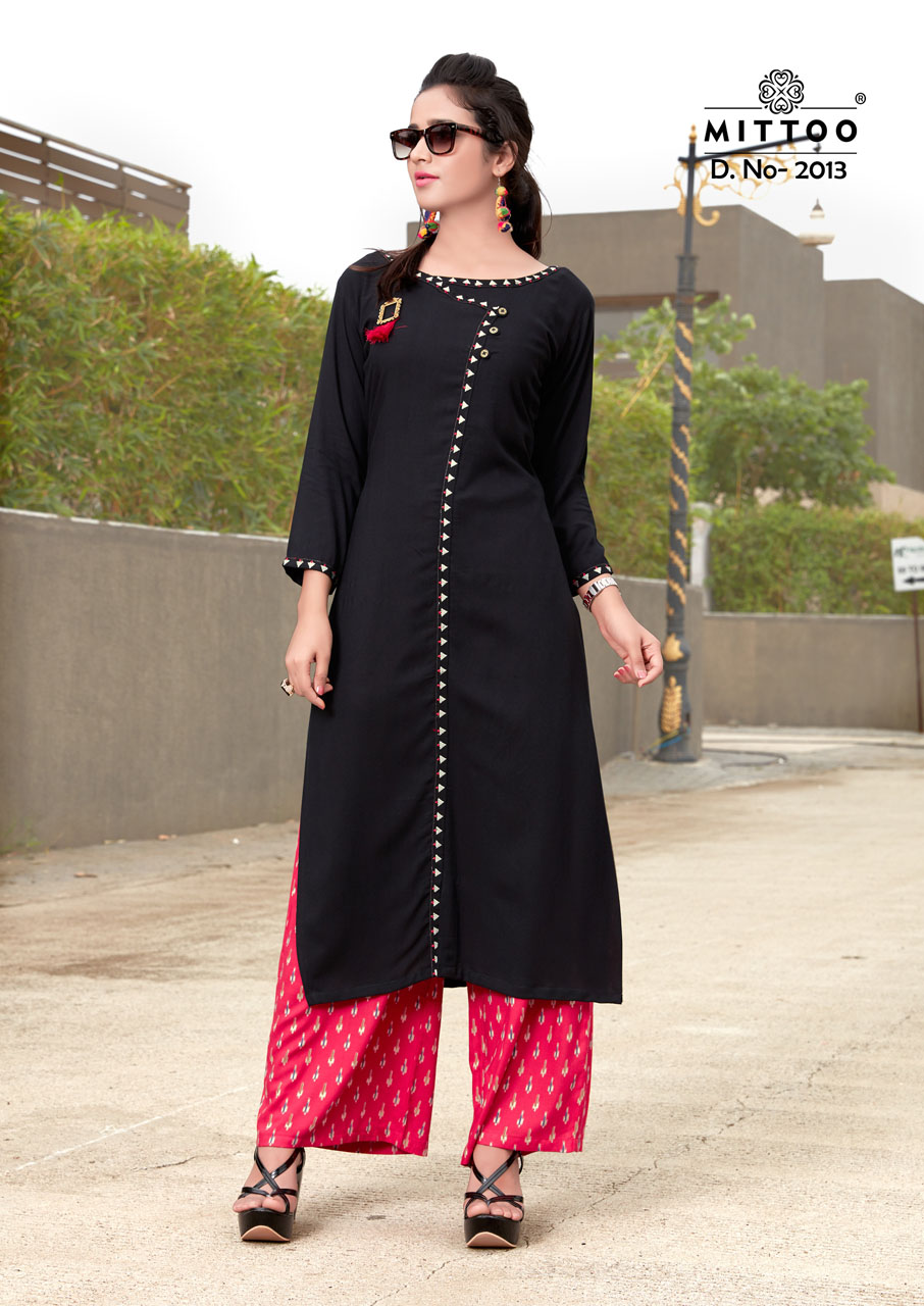 Mittoo Kurti with Plazzo Panghat Vol 2 Simple Rayon Kurtis Colletion Mittoo Kurti with Plazzo Panghat Vol 2 Simple Rayon Kurtis Colletion